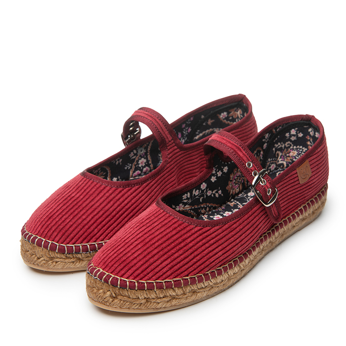 Alba cuña pana burdeos