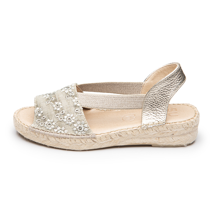 Rosalía cuña baja tostado-oro