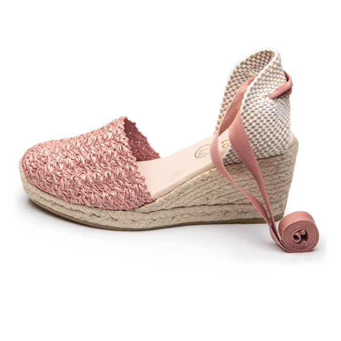 Cristina cuña tacón Rosa