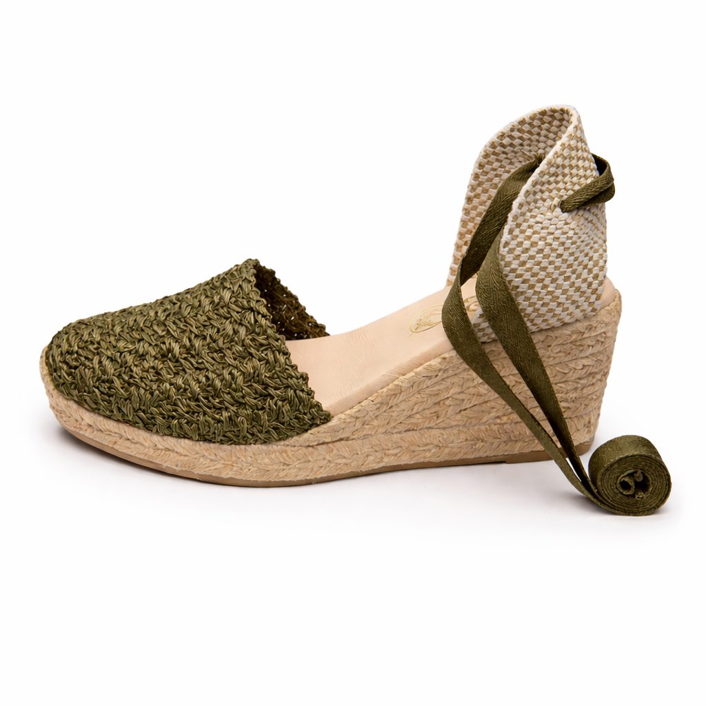 Cristina cuña tacón Kaki